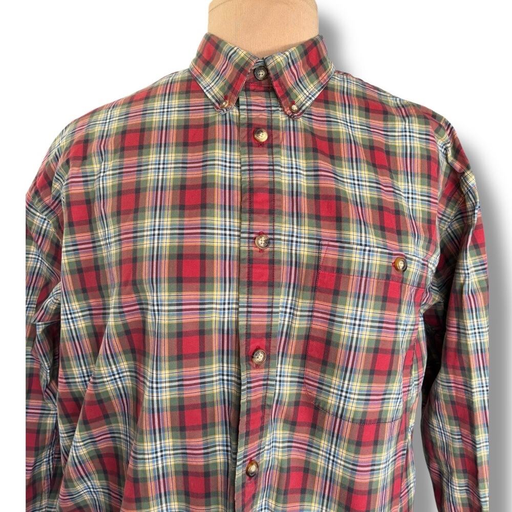 Vintage 90s Orvis Plaid Button Down Shirt Mens Largeโ Cotton Outdoorsy Gorpcore